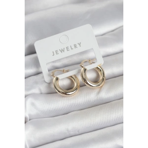 Gold Renk Pirinç Halka 20 mm Kadın Küpe