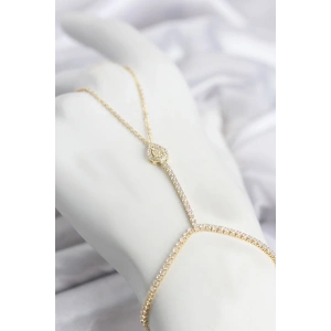 Gold Renk Pirinç Zirkon Taşlı Damla Model Şahmeran