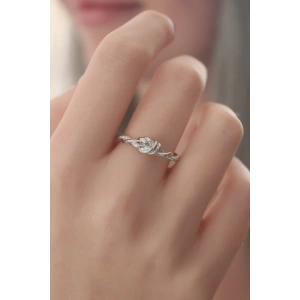 Gümüş Renk Halat Düğüm Model Kadın Yüzük