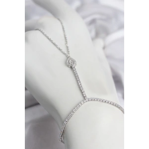 Gümüş Renk Pirinç Zirkon Taşlı Damla Model Şahmeran