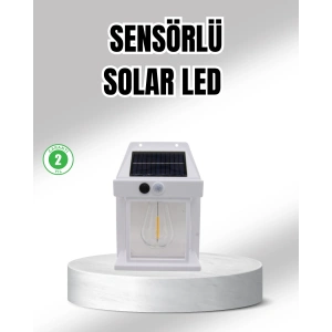 Güneş Enerjili Dış Mekan Sensörlü Duvar Lambası IP65 Su Geçirmez