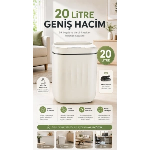 Hareket Sensörlü Büyük 20L Çöp Kovası UV Işıklı