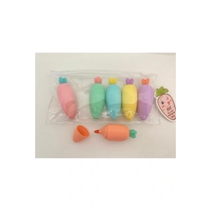 Havuç Tasarımlı Fosforlu Kalem Seti