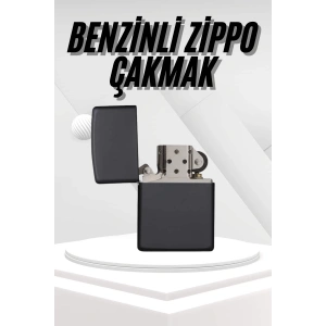 Hediyelik Zarif Zippo Model Siyah Benzinli Çakmak