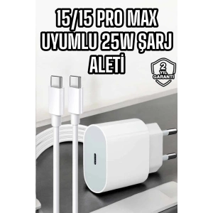 İOS Uyumlu Type-C Girişli Hızlı Şarj 15/15 Pro Max Adaptör ve Kablosu