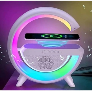Kablosuz Telefon Şarj Bluetooth Hoparlör Istasyonu Ses Rgb Atmosfer Gece Işık Bt-2301 (5468)