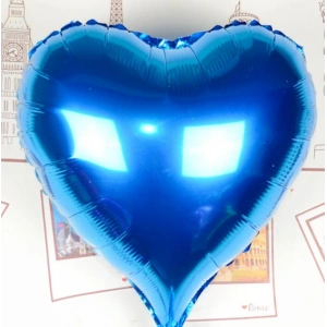 Kalp Uçan Balon Folyo Mavi 80 cm 32 inç (5468)
