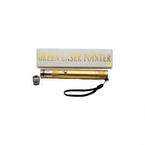 LAZER POINTER USB Lİ - GOLD YEŞİL LAZER METAL KASA BEYAZ KUTU (5468)