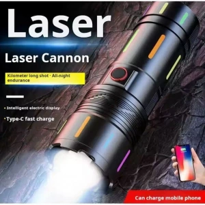 LED El Feneri 2000 Lümen USB Şarj Edilebilir Flash Işığı Yüksek Güçlü El Feneri Taktiksel Uzun Menzil El Lambası XA-B707 (5468)