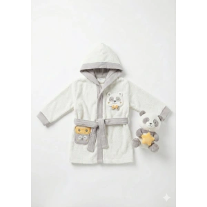 Lüx Kutulu Kapüşonlu Bornoz Gril Panda 3 Yaş