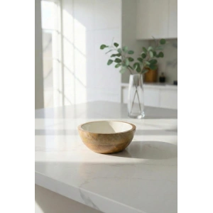 Mango Agacı Sunum Servis Kasesi & Dekoratif Kase 20 Cm Krem