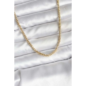 Mey İthalat® 14K Gold Renk Kaplama Boru Zincir Model CM Kadın Kolye