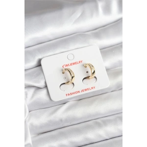 Mey İthalat® 14K Gold Renk Kaplama CM Kadın Küpe