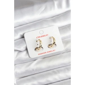 Mey İthalat® 14K Gold Renk Kaplama CM Kadın Küpe