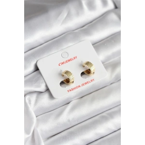 Mey İthalat® 14K Gold Renk Kaplama CM Kadın Küpe