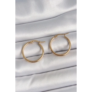 Mey İthalat® 316 Çelik Gold Renk 22mm Kadın Halka Model Kadın Küpe
