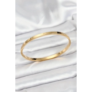 Mey İthalat® 316L Çelik Gold Renk 65 mm İnce Kadın Kelepçe Bileklik