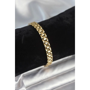 Mey İthalat® 316L Çelik Gold Renk 7 mm Kalınlık Erkek Bileklik