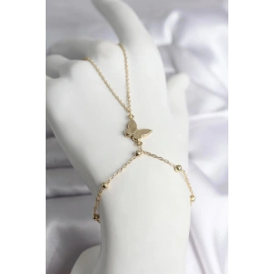Mey İthalat® 316L Çelik Gold Renk Kelebek Model Kadın Şahmeran