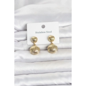 Mey İthalat® 316L Çelik Gold Renk Vintage Model Kadın Küpe