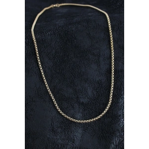 Mey İthalat® 316L Çelik Örme Zincir Model Gold Renk Erkek Kolye