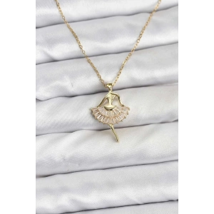 Mey İthalat® 316L Çelik Zincir Gold Renk Balerin Model Kadın Kolye