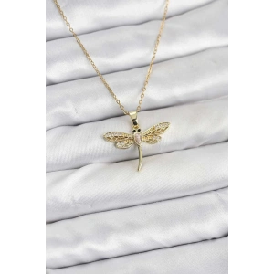 Mey İthalat® 316L Çelik Zincir Gold Renk Yusufçuk Model Kadın Kolye