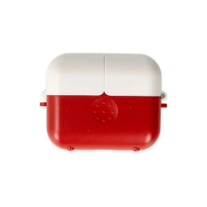 Mey İthalat® Airpods 3 (3.nesil) Basmalı Kılıf - Kırmızı-Beyaz