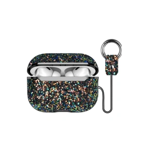 Mey İthalat®  Airpods Pro 2 (2.nesil) Bright Simli Airpods Kapak - Siyah
