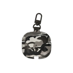 Mey İthalat®  Airpods Pro 2 (2.nesil) Çanta Kamuflaj Deri Kılıf - Gri