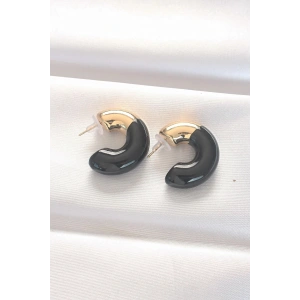 Mey İthalat® CCB Siyah Gold Çift Renk Küpe