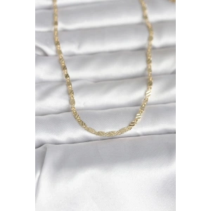 Mey İthalat® CM 14K Gold Renk Çizgi Lazer Model 60 cm Kadın Kolye