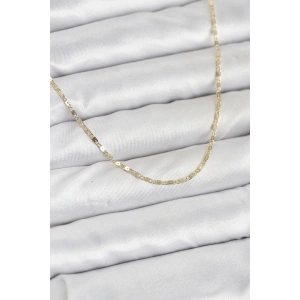 Mey İthalat® CM 14K Gold Renk Ezme Zincir Model 60 cm Kadın Kolye