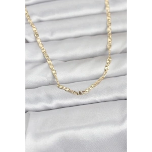 Mey İthalat® CM 14K Gold Renk Lazer Zincirli Model 60 cm Kadın Kolye