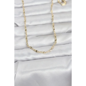 Mey İthalat® CM 14K Gold Renk Lazerli Gemici Zincir Model 60 cm Kadın Kolye