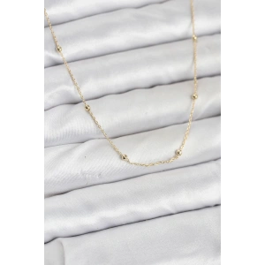 Mey İthalat® CM 14K Gold Renk Minik Top Zincirli Kadın Kolye