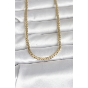 Mey İthalat® CM 14K Gold Renk Yassı Ezme Zincir Model 60 cm Kadın Kolye