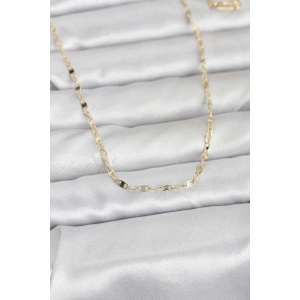 Mey İthalat® CM 14K Gold Renk Yassı Gemici Zincir Model 60 cm Kadın Kolye