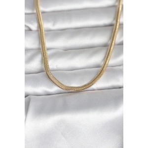 Mey İthalat® CM 14K Gold Renk Yassı Yılan Zincir Model 45 cm Kadın Kolye