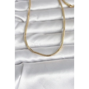 Mey İthalat® CM 14K Gold Renk Yılan Zincir Model 60 cm Kadın Kolye