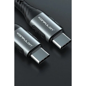 Mey İthalat®  DC43 Type-C to Type-C 1M Örgü 60W Hızlı Şarj Kablo - Yeşil