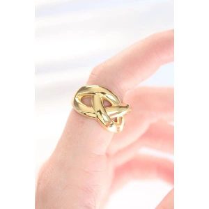 Mey İthalat® Düğüm Model Gold Renk Ayarlanabilir Yüzük