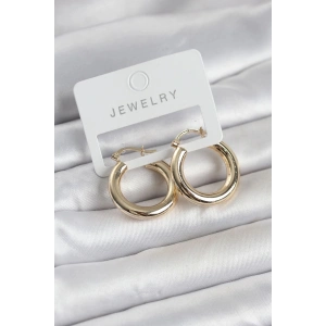 Mey İthalat® Gold Renk Pirinç Halka 25 mm Kadın Küpe