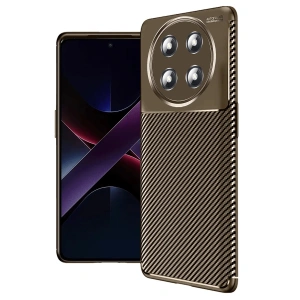 Mey İthalat®  Honor Magic 7 Lite Kılıf Auto Focus Karbon Kapak - Kahverengi