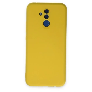 Mey İthalat®  Huawei Mate 20 Lite Kılıf Nano içi Kadife Silikon - Sarı