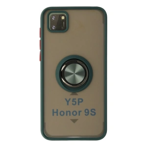Mey İthalat®  Huawei Y5P Kılıf Montreal Yüzüklü Silikon Kapak - Yeşil