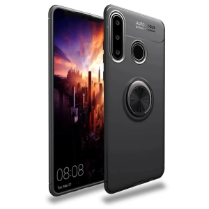 Mey İthalat®  Huawei Y6P Kılıf Range Yüzüklü Silikon - Siyah