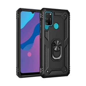 Mey İthalat®  Huawei Y6P Kılıf Sofya Yüzüklü Silikon Kapak - Siyah