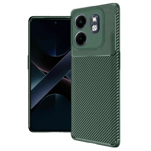 Mey İthalat®  İnfinix Smart 9 Kılıf Auto Focus Karbon Kapak - Koyu Yeşil