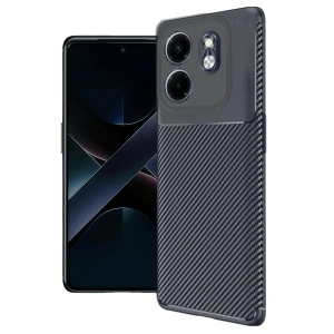 Mey İthalat®  İnfinix Smart 9 Kılıf Auto Focus Karbon Kapak - Lacivert